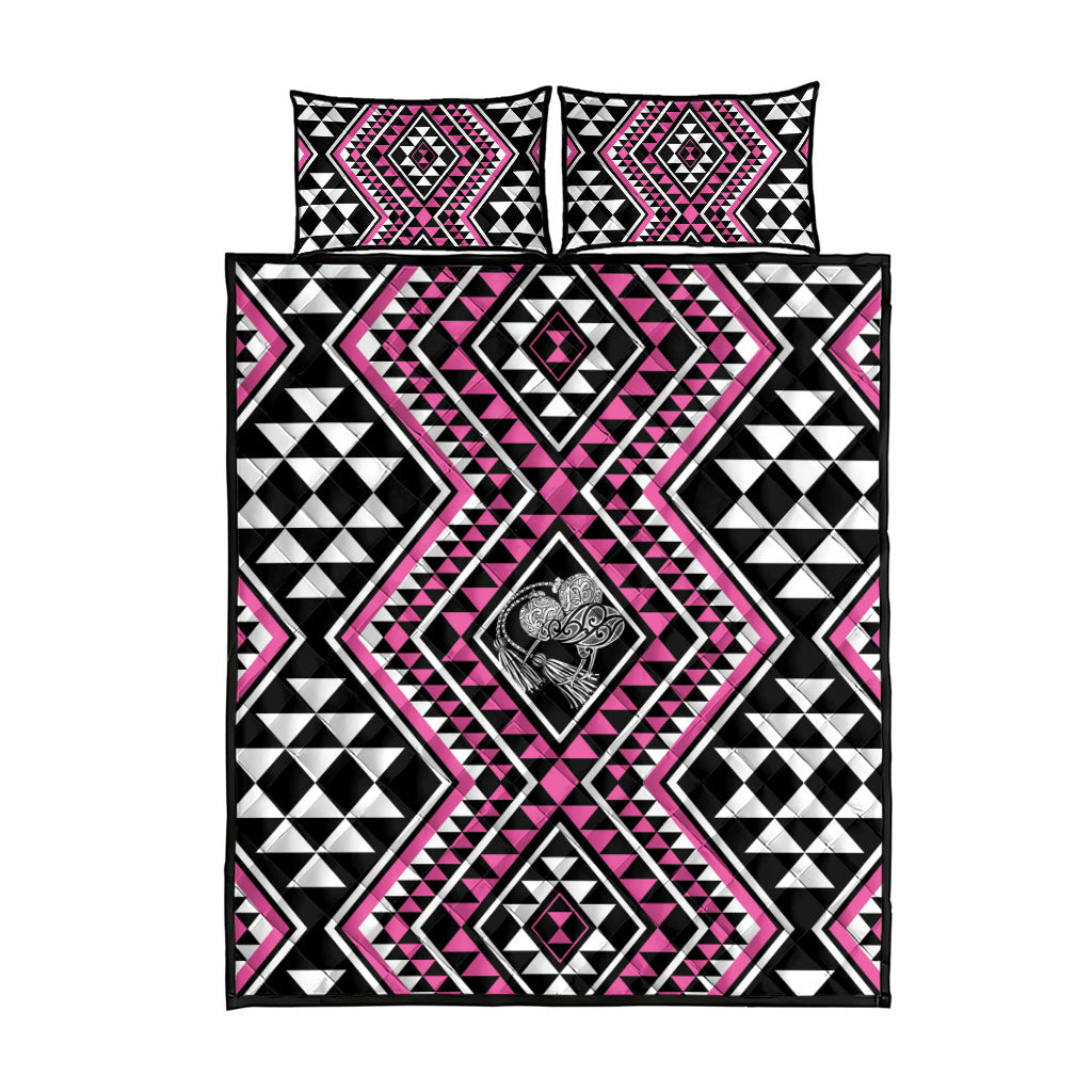 New Zealand Mawhero Taniko Motifs Quilt Bed Set Maori Poi Dance Costume Inspired