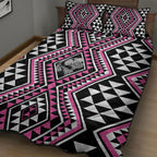 New Zealand Mawhero Taniko Motifs Quilt Bed Set Maori Poi Dance Costume Inspired