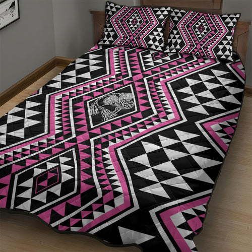 New Zealand Mawhero Taniko Motifs Quilt Bed Set Maori Poi Dance Costume Inspired
