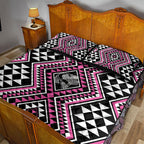 New Zealand Mawhero Taniko Motifs Quilt Bed Set Maori Poi Dance Costume Inspired