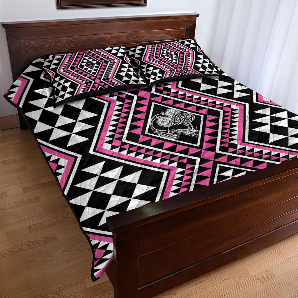 New Zealand Mawhero Taniko Motifs Quilt Bed Set Maori Poi Dance Costume Inspired