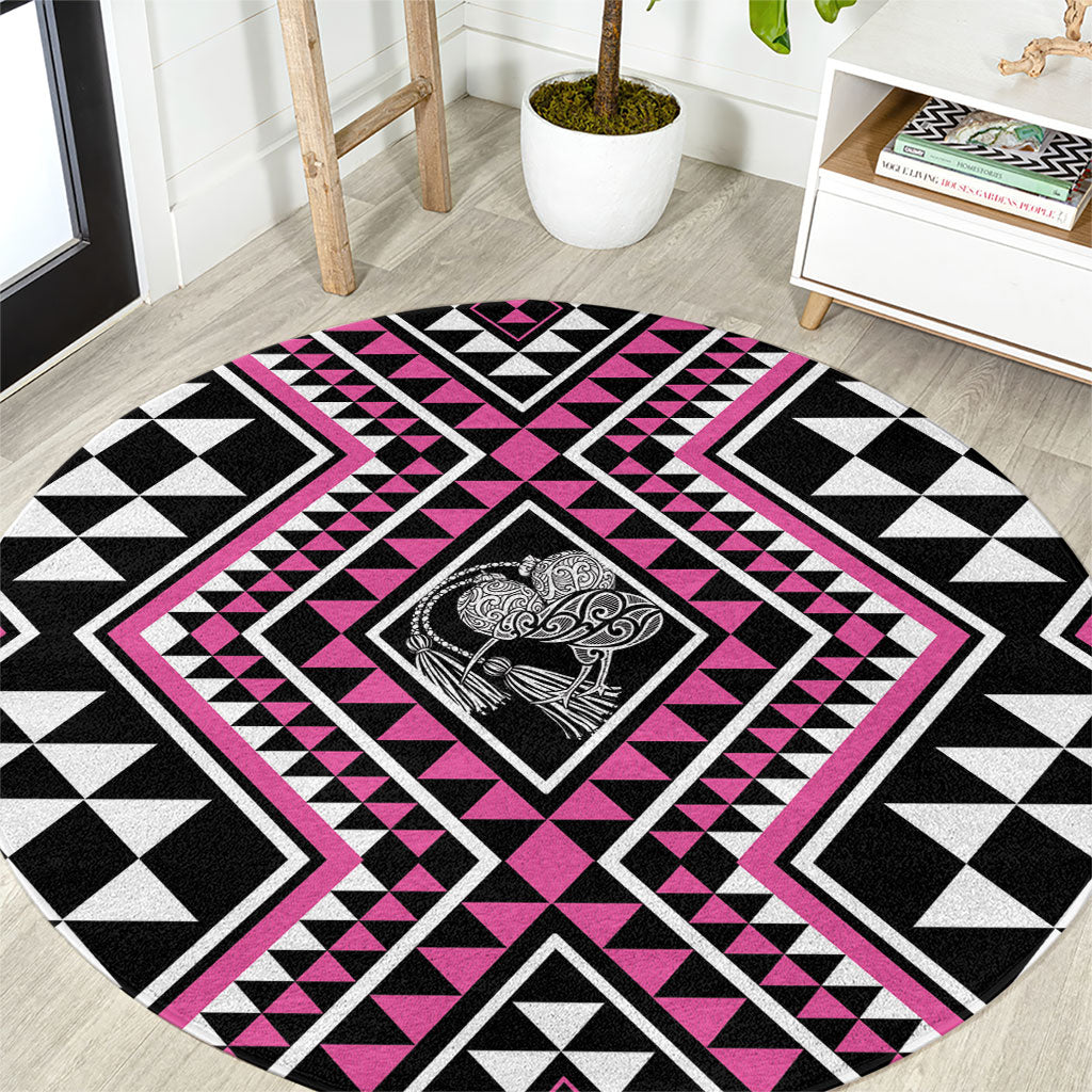 New Zealand Mawhero Taniko Motifs Round Carpet Maori Poi Dance Costume Inspired