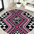 New Zealand Mawhero Taniko Motifs Round Carpet Maori Poi Dance Costume Inspired