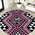 New Zealand Mawhero Taniko Motifs Round Carpet Maori Poi Dance Costume Inspired