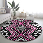 New Zealand Mawhero Taniko Motifs Round Carpet Maori Poi Dance Costume Inspired