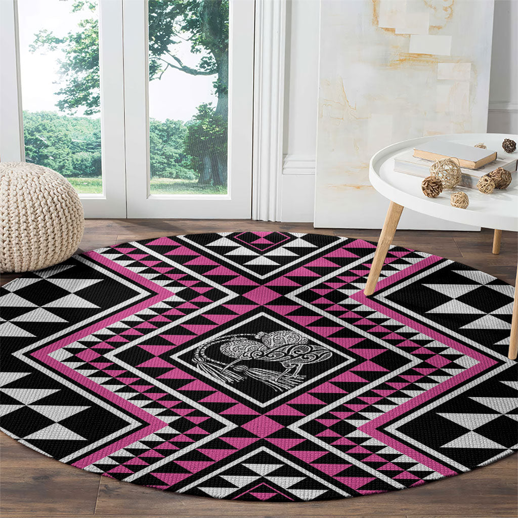 New Zealand Mawhero Taniko Motifs Round Carpet Maori Poi Dance Costume Inspired