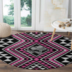 New Zealand Mawhero Taniko Motifs Round Carpet Maori Poi Dance Costume Inspired