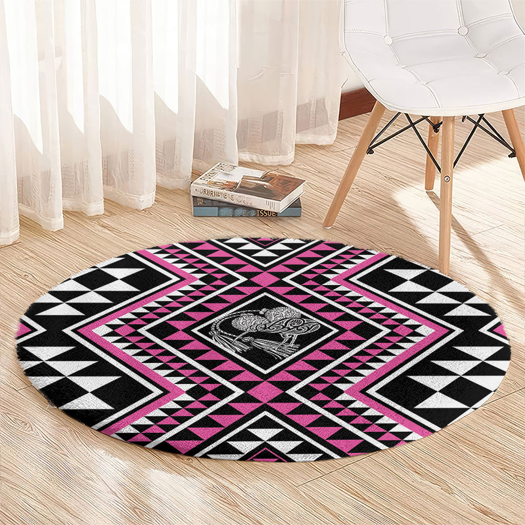New Zealand Mawhero Taniko Motifs Round Carpet Maori Poi Dance Costume Inspired