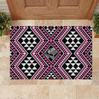 New Zealand Mawhero Taniko Motifs Rubber Doormat Maori Poi Dance Costume Inspired