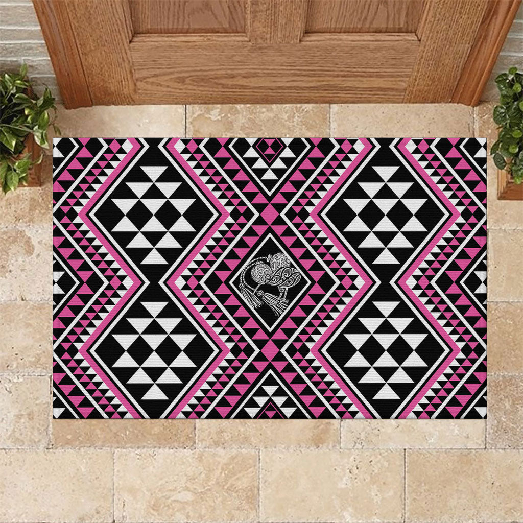 New Zealand Mawhero Taniko Motifs Rubber Doormat Maori Poi Dance Costume Inspired