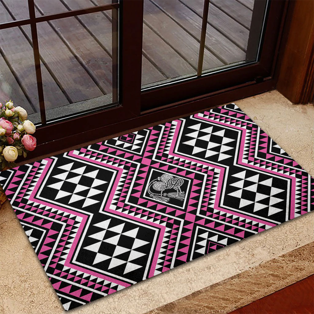 New Zealand Mawhero Taniko Motifs Rubber Doormat Maori Poi Dance Costume Inspired
