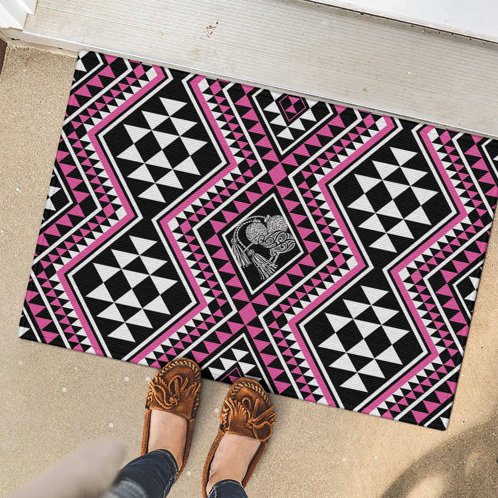 New Zealand Mawhero Taniko Motifs Rubber Doormat Maori Poi Dance Costume Inspired