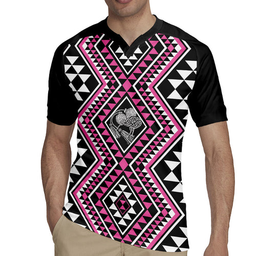 New Zealand Mawhero Taniko Motifs Rugby Jersey Maori Poi Dance Costume Inspired
