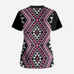 New Zealand Mawhero Taniko Motifs Scrub Top Maori Poi Dance Costume Inspired