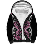 New Zealand Mawhero Taniko Motifs Sherpa Hoodie Maori Poi Dance Costume Inspired