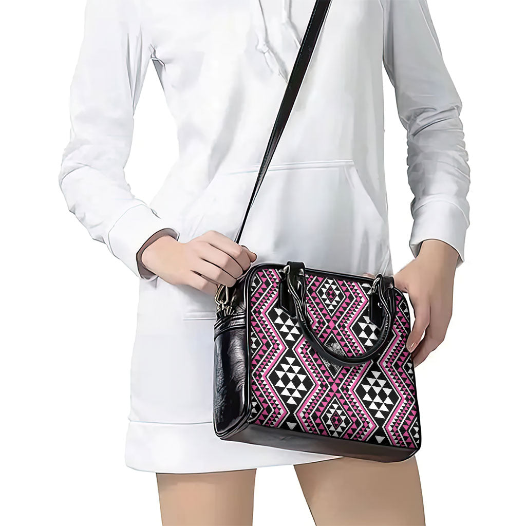 New Zealand Mawhero Taniko Motifs Shoulder Handbag Maori Poi Dance Costume Inspired