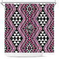 New Zealand Mawhero Taniko Motifs Shower Curtain Maori Poi Dance Costume Inspired