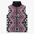 New Zealand Mawhero Taniko Motifs Sleeveless Puffer Jacket Maori Poi Dance Costume Inspired