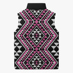 New Zealand Mawhero Taniko Motifs Sleeveless Puffer Jacket Maori Poi Dance Costume Inspired