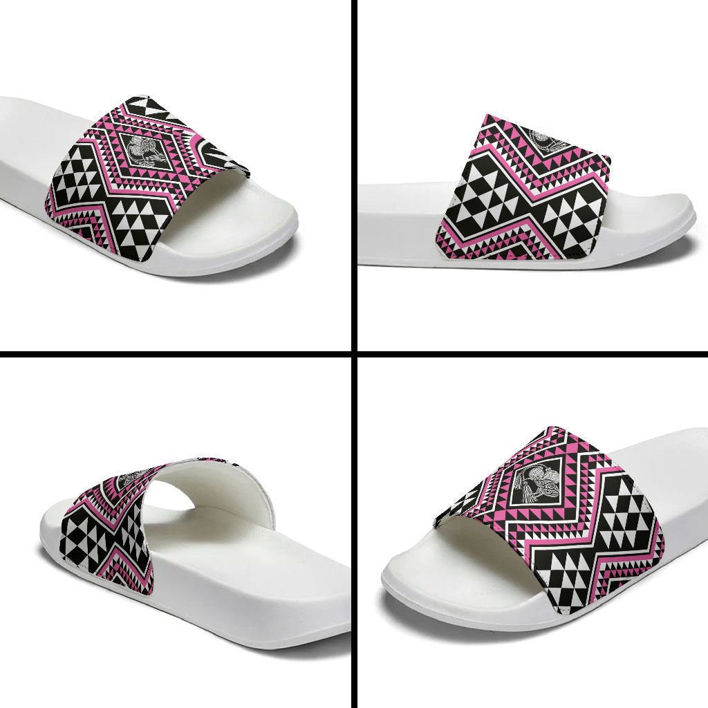 New Zealand Mawhero Taniko Motifs Slide Sandals Maori Poi Dance Costume Inspired