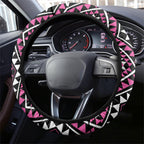 New Zealand Mawhero Taniko Motifs Steering Wheel Cover Maori Poi Dance Costume Inspired