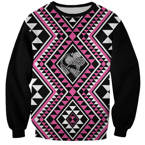 New Zealand Mawhero Taniko Motifs Sweatshirt Maori Poi Dance Costume Inspired