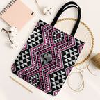 New Zealand Mawhero Taniko Motifs Tote Bag Maori Poi Dance Costume Inspired