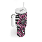 New Zealand Mawhero Taniko Motifs Tumbler With Handle Maori Poi Dance Costume Inspired