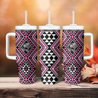 New Zealand Mawhero Taniko Motifs Tumbler With Handle Maori Poi Dance Costume Inspired