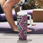 New Zealand Mawhero Taniko Motifs Tumbler With Handle Maori Poi Dance Costume Inspired