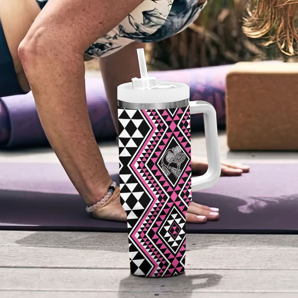 New Zealand Mawhero Taniko Motifs Tumbler With Handle Maori Poi Dance Costume Inspired