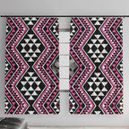 New Zealand Mawhero Taniko Motifs Window Curtain Maori Poi Dance Costume Inspired