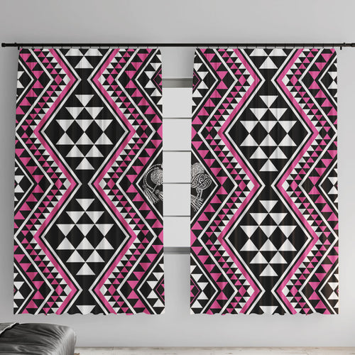 New Zealand Mawhero Taniko Motifs Window Curtain Maori Poi Dance Costume Inspired