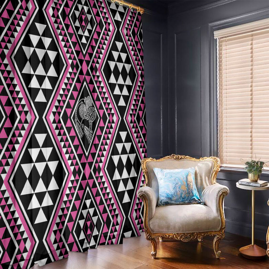 New Zealand Mawhero Taniko Motifs Window Curtain Maori Poi Dance Costume Inspired
