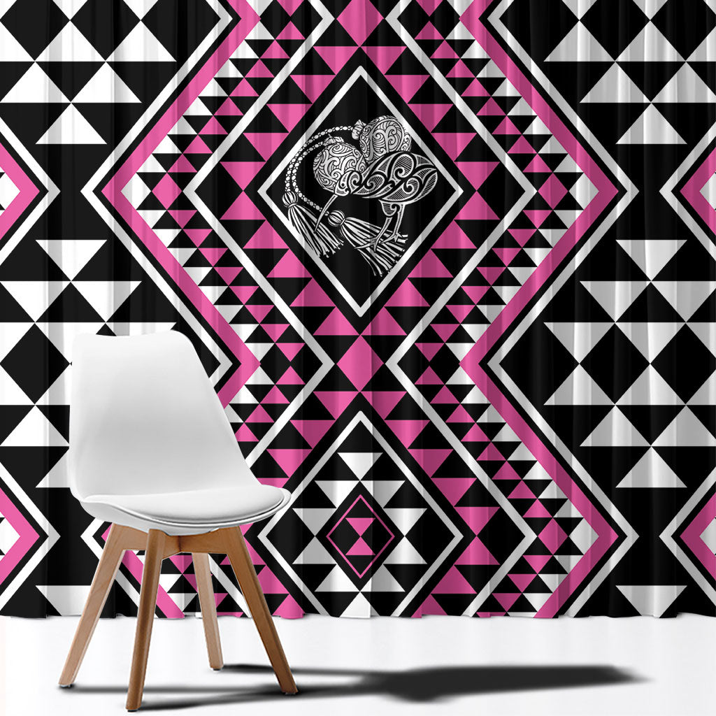 New Zealand Mawhero Taniko Motifs Window Curtain Maori Poi Dance Costume Inspired