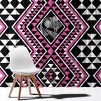 New Zealand Mawhero Taniko Motifs Window Curtain Maori Poi Dance Costume Inspired