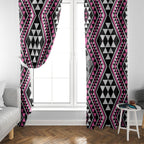 New Zealand Mawhero Taniko Motifs Window Curtain Maori Poi Dance Costume Inspired