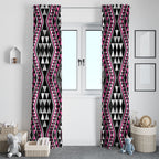 New Zealand Mawhero Taniko Motifs Window Curtain Maori Poi Dance Costume Inspired