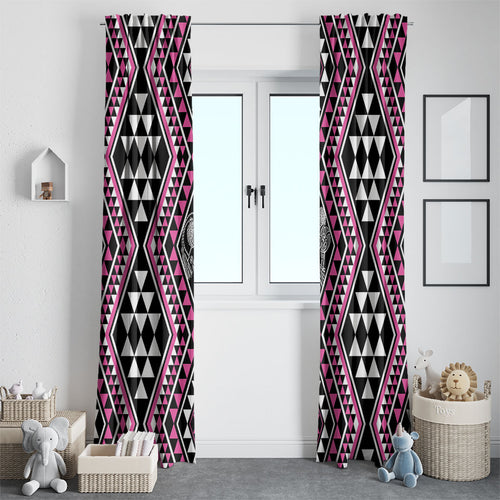 New Zealand Mawhero Taniko Motifs Window Curtain Maori Poi Dance Costume Inspired