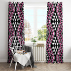 New Zealand Mawhero Taniko Motifs Window Curtain Maori Poi Dance Costume Inspired