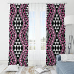 New Zealand Mawhero Taniko Motifs Window Curtain Maori Poi Dance Costume Inspired