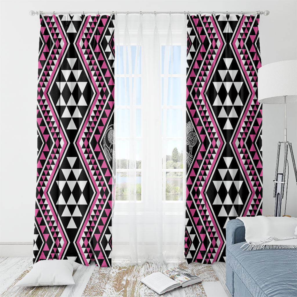 New Zealand Mawhero Taniko Motifs Window Curtain Maori Poi Dance Costume Inspired