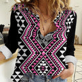 New Zealand Mawhero Taniko Motifs Women Casual Shirt Maori Poi Dance Costume Inspired