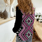 New Zealand Mawhero Taniko Motifs Women Casual Shirt Maori Poi Dance Costume Inspired