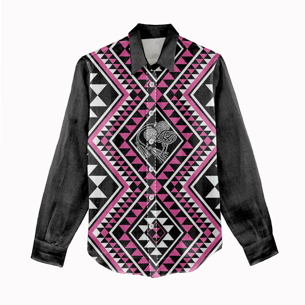 New Zealand Mawhero Taniko Motifs Women Casual Shirt Maori Poi Dance Costume Inspired