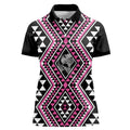 New Zealand Mawhero Taniko Motifs Women Polo Shirt Maori Poi Dance Costume Inspired