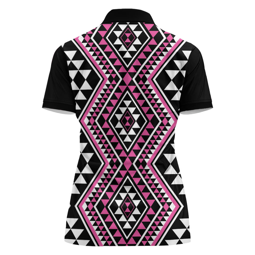 New Zealand Mawhero Taniko Motifs Women Polo Shirt Maori Poi Dance Costume Inspired