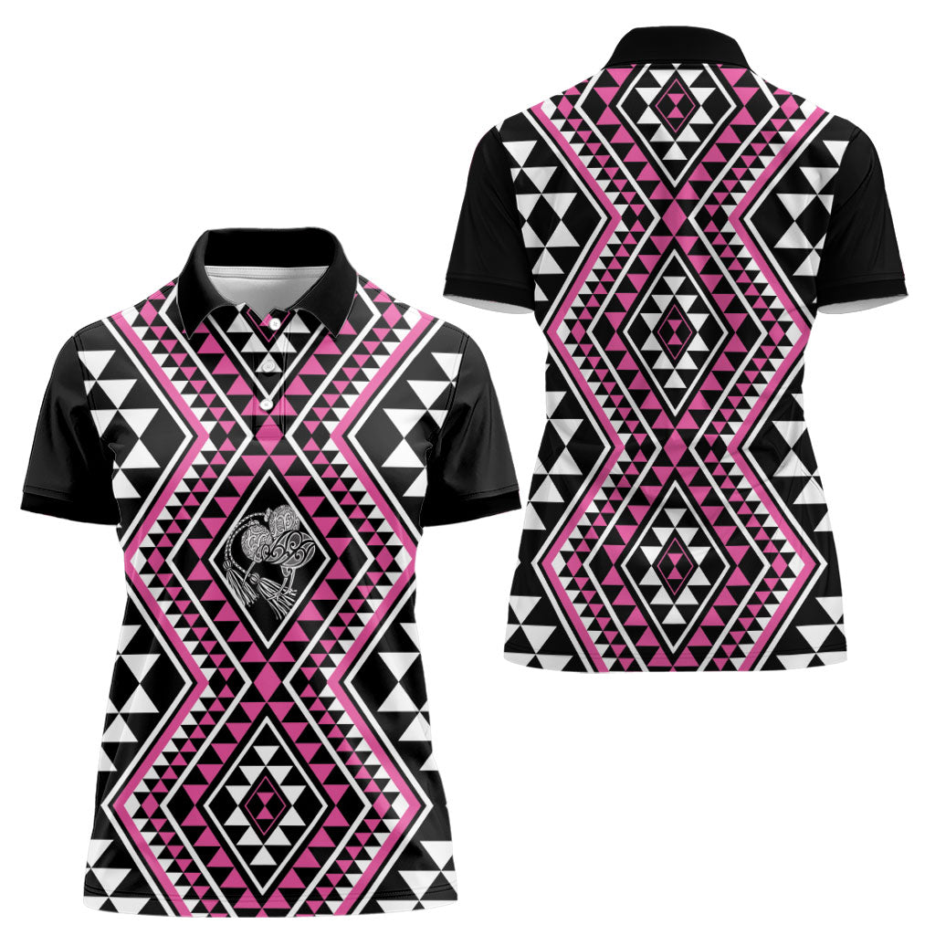 New Zealand Mawhero Taniko Motifs Women Polo Shirt Maori Poi Dance Costume Inspired