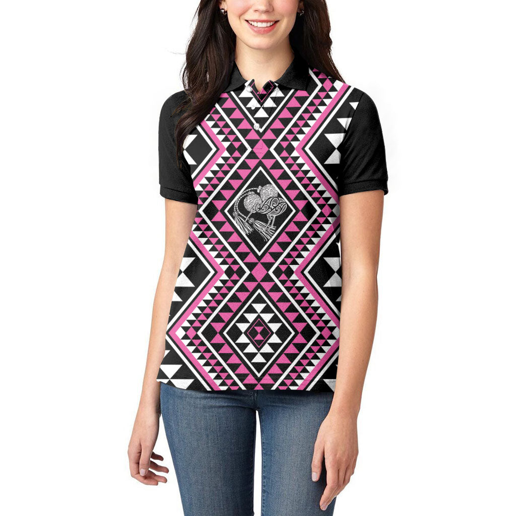 New Zealand Mawhero Taniko Motifs Women Polo Shirt Maori Poi Dance Costume Inspired