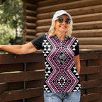New Zealand Mawhero Taniko Motifs Women Polo Shirt Maori Poi Dance Costume Inspired